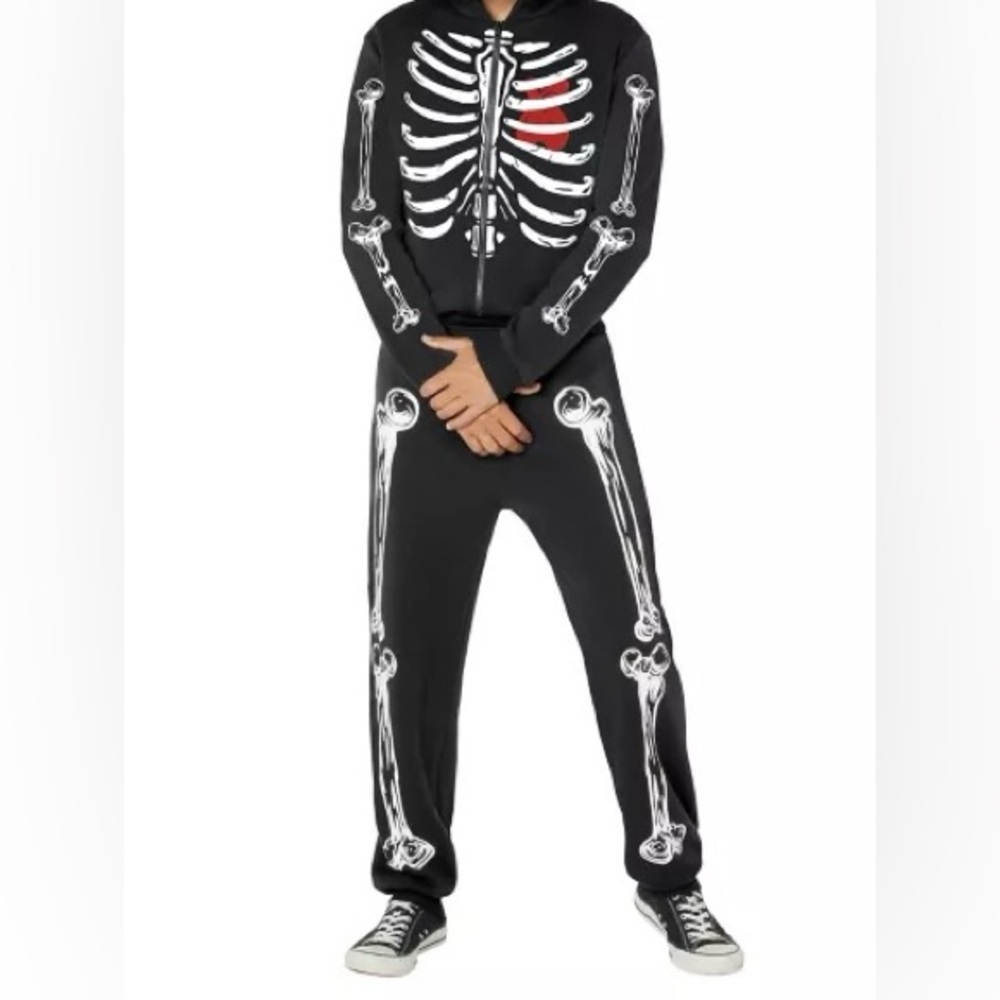 Men's Skeleton Halloween Costume - Size: Medium - Color: Black - Condition: New